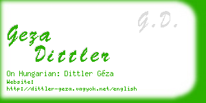 geza dittler business card